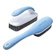[Generic] Laundry Stain Scrubber - Cleaning Scrubbers | 2X Fabric Cleaner Brushes | Deep Cleaning Brush with Ergonomic Handle | Shoe Scrubbing Brush | Multipurpose Cleaning Tool