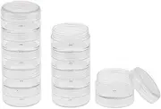 [F Fityle] FITYLE 2X 5 Layers Storage Stackable Interlocking Clear Containers Clear Screw Box for Make Up, Eye Shadow, Nails, Powder, Gem, Beads, Jewelry, Small Items