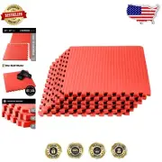 24x24 Inch Tatami EVA Foam Exercise Mat - Interlocking Floor Tiles, Anti-Fatigue