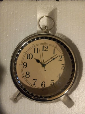 Rare Electroplate silver table clock New In Box