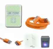 20 4 USB PORT AC WALL ADAPTER+6FT CABLE CHARGER SYNC ORANGE FOR IPHONE IPOD IPAD