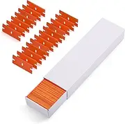 EHDIS Plastic Razor Blades 100 PCS Double Edged Blade for Safety Glass Scraper and Plastic Razor Scraper Tool to Remove Decals, Stickers, Adhesive Labels, and Glass Clean - Orange