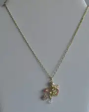KIRKS FOLLY ANGEL HEART CUPID NECKLACE N GOLD TONE