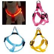 RECHARGEABLE HARNESS LED GLOW dog pet night safety light-up S M L XL micro usb