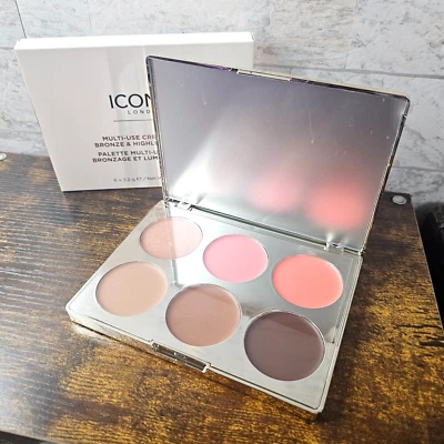 Iconic London Multi Use Cream Blush Bronze Highlight Cream Palette MSRP $49 NEW