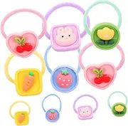 Hohopeti 10pcs Cute Elastic Hair Ties for Colorful Fruit Flower Design Ponytail Holders Soft Stretchable Hair Accessories for Women for Everyday Use