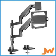 Brateck Pole-Mounted Gas Spring Dual Monitor Arm - Black