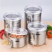 Stainless Steel Sealed Canister Coffee Flour Candy Tea Container Holder Case Pot