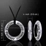 Forever Sisters 925 Sterling Silver Pendant with Cord Set Jewelry