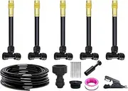 FmtwPhn Garden Drip Irrigation System - Garden Drip Irrigation Kit Watering System,Gardening Accessories Automatic with Tubing Hose Adjustable Nozzle, Water Sprinkler for Lawn Patio Misting