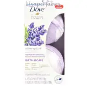 Dove Relaxing Ritual Bath Bombs Lavender and Chamomile Scent 2 Count 2.8oz NIB