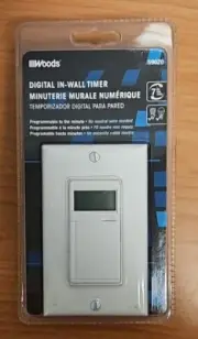 Woods 59020 125V/60Hz In-Wall Digital 7-Day Programmable Timer, No Neutral Wire