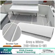 Boat Decking EVA Foam Sheet Marine Yacht Faux Teak Flooring Carpet Grey & White
