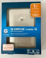 G-Technology G-Drive Mobile Portable USB 3.0 Drive 1 TB 7200 RPM Black 0G03234