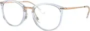 [Ray-Ban] RX7140 Eyeglasses Bundle: RX 7140 8336 Transparent Light Blue and Universal Anti-slip Silicone Leash, Transparent Light Blue