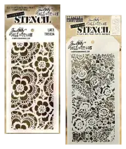Tim Holtz Layering Stencils Set Stampers Anonymous Floral Lace & Doily Pattern