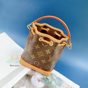 【黎都精品】LV 路易威登 字紋 Nano NOE 小水桶 斜背包 水桶包 手提包 二用包