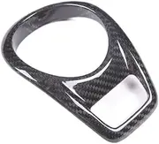ZYBUFON Compatible for Porsche Boxster 2014-2015 Real Carbon Fiber Car Central Control Clock Cover Decorative Sticker Car Interior Accessories(Black Carbon Fiber)