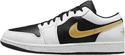 [Nike] Air Jordan 1 Low Men's Shoes (553558-172, White/Black/Metallic Gold)