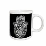 3dRose Black and White Hamsa Mug