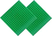 EKIND 2 PCS Classic Large Blocks Building Base Block Plate 10" x 10" - Compatible with Large Pegs for Toddlers, Building Block All Major Brands (Dark Green)