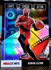 Damian Lillard 2019-20 Panini NBA Hoops Premium Stock Silver Lights Camera...