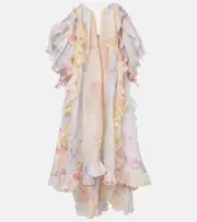 [Zimmermann] Zimmermann Crush linen and silk organza maxi dress AU 16 multicoloured