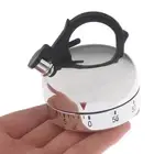 Clockwork Kitchen Timer Stainless Steel Alarm Clock Kettle Shaped Timer Gift