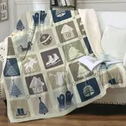 Nice Winter and Christmas Panel Throw Blanket