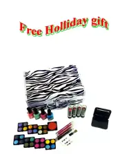 Lady De Professional Makeup Artist Train Case Cosmetics Beauty Kit Gift / Zebra