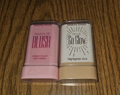 Beauty Treats Touch Of Blush Cream Blush In 02 12g + On The Go Glow Highlighter