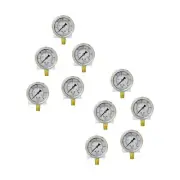 10 PACK LIQUID FILLED PRESSURE GAUGE 0-30 PSI, 2.5" FACE, 1/4" LOWER MOUNT WOG