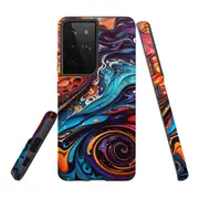 For Samsung Galaxy S21 Ultra Tough Protective Cover, Swirling Paint