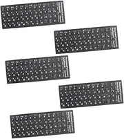 SWOOMEY 5 Sheets Keyboard Stickers for Language Learning Replacement Letter Decals for Computer Accessories for Communication Education Suitable for Laptops Notebooks