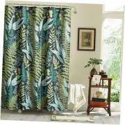 Moody Botanical Shower Curtain Boho Woodland 72"W x 72"L (Pack of 1) Black