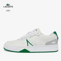 在飛比找momo購物網優惠-【LACOSTE】經典款 白綠 L001 網球鞋 男鞋(附原