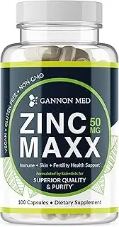 Zinc Maxx - Maximum Zinc Gluconate 50 mg per dose - 100 Day Supply | Immunity + Skin + Fertility Health Support | Professional Grade | Antioxidant & Anti-inflammatory | Vegan Additive Free Non-GMO