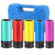 1/2 Inch Drive Wheel Protector Impact Socket Set, 5PCS Impact Lug Nut Socket ...