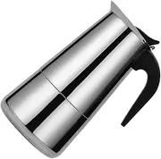 Hoement Stylish Kitchen Coffee Pot 450ml Stainless Steel Mocha Coffee Maker Plunger for Cappuccinos