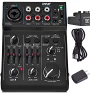 Pyle PAD30MXUBT 3 Channel Bluetooth DJ Mixer Audio Interface USB Soundcard