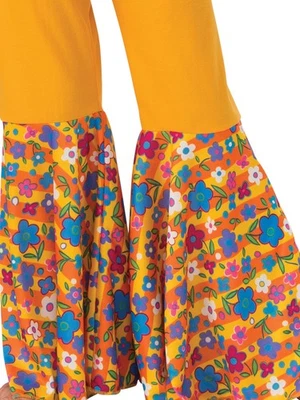 Hippie Costume for Adults with Floral Tunic and Bell Bottom Pants - 60s 70s