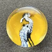 Contemporary Art Glass Marble 1.01" Bird Millie Blue Heron Millefiori Handmade