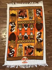 Vintage NOS Tea Towels Retro Terry Towel Mushrooms Spices Pickles Made In Canada