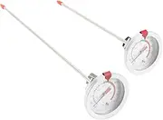 CATIEBYE 2Pcs High Temperature Resistance Thermometer with Clip Stainless Steel Baking Cooking Meat Thermometer for Easy Reading Use