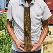 12.6lb Natural Tiger Eye Stone Obelisk Quartz Crystal Meditate Tower Healing