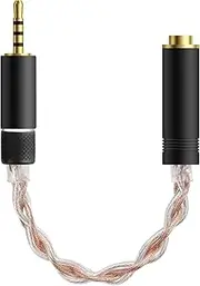 Geekria 2.5mm Balanced Male to 4.4mm Balanced Female Headphones Adapter, Copper and Silverplated Upgrade Cable Conversion Audio Dongle Cable (0.5ft)