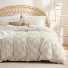 Duvet Cover - Boho Bedding Duvet Cover Set for All Seasons, Checkered Duvet