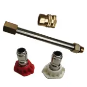 Extension Rod Wand Kit High Pressure Washer Spray Attachment Connector Nozzles