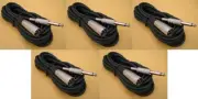 5 Pack - 6Ft XLR 3-Pin MALE to 1/4" MONO Plug Mic Microphone Audio Cord Cable