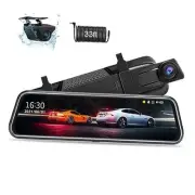 Upgraded 10'' Rear View Mirror Camera Mirror Dash Cam Front and Rear 1080P
